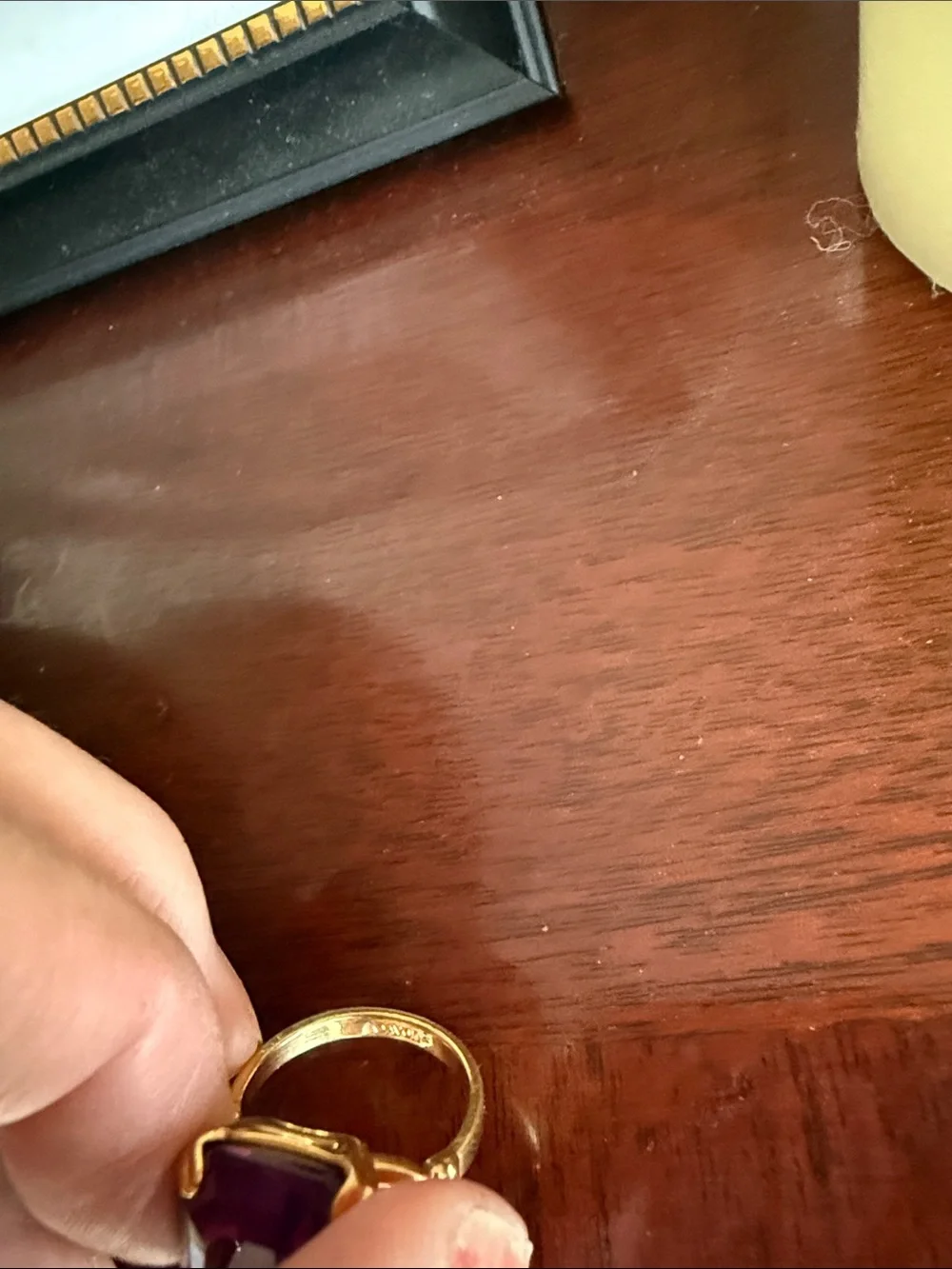 Smoky Violet Faceted 1975 Avon Vintage Statement Ring